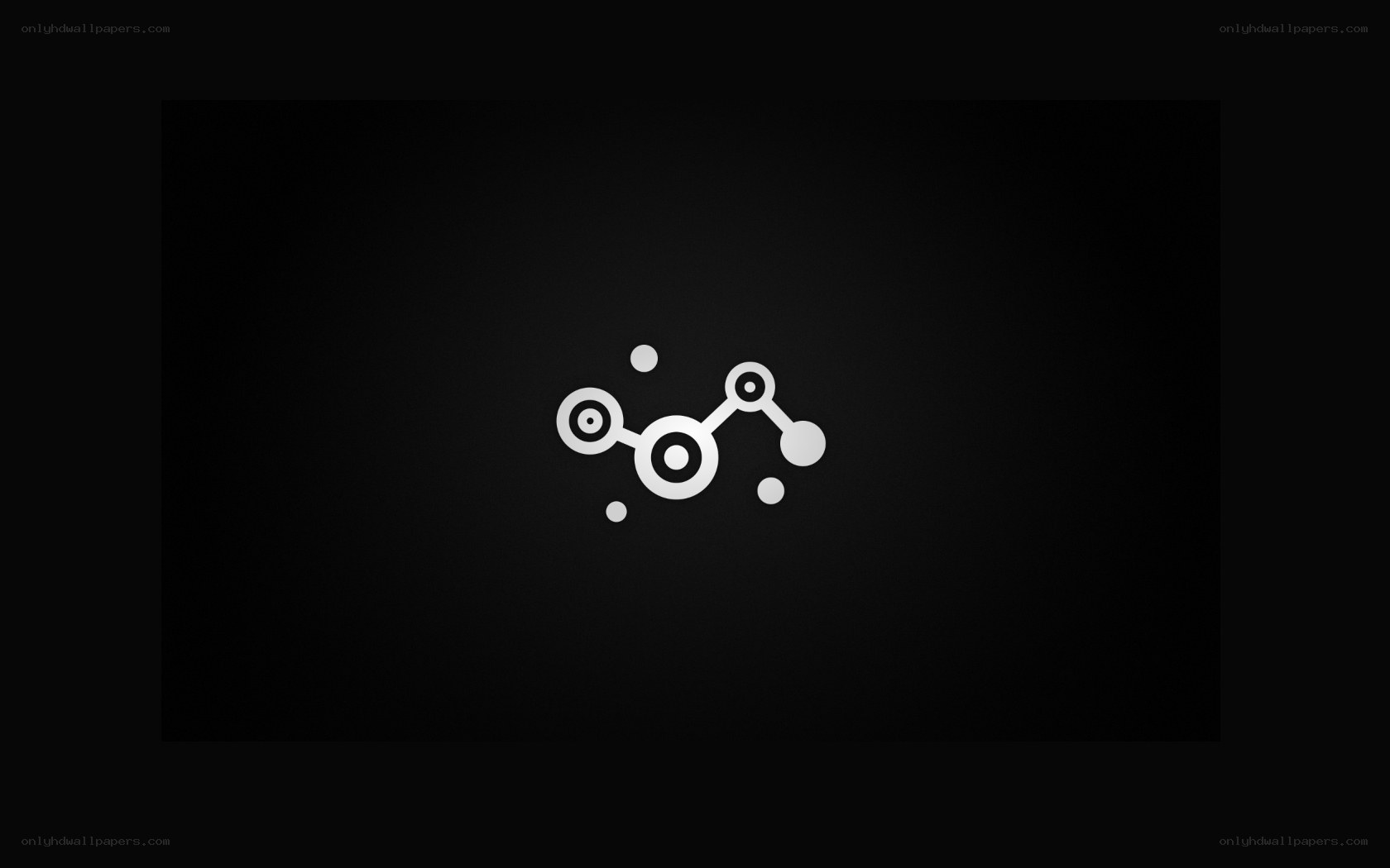 abstract white molecule on black