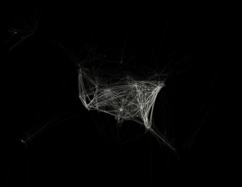 abstract white network on black