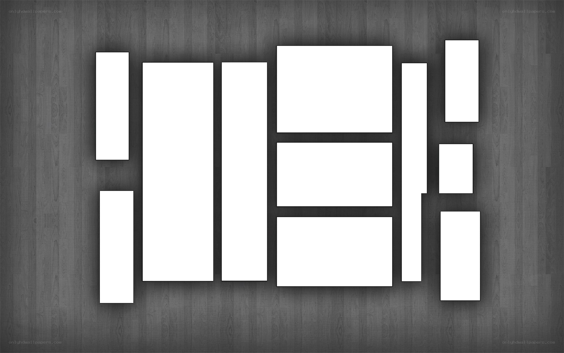 abstract white rectangles on wood