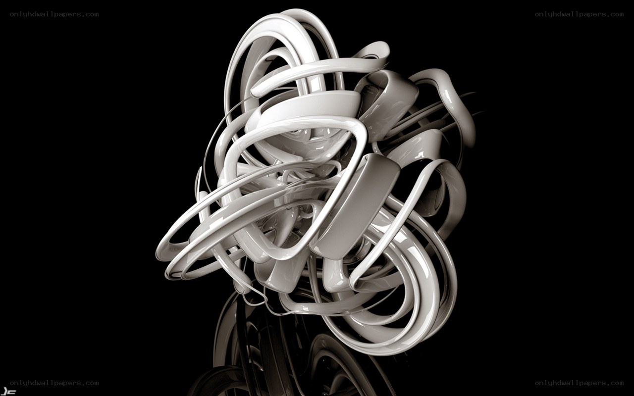 Abstract white sculpture on black