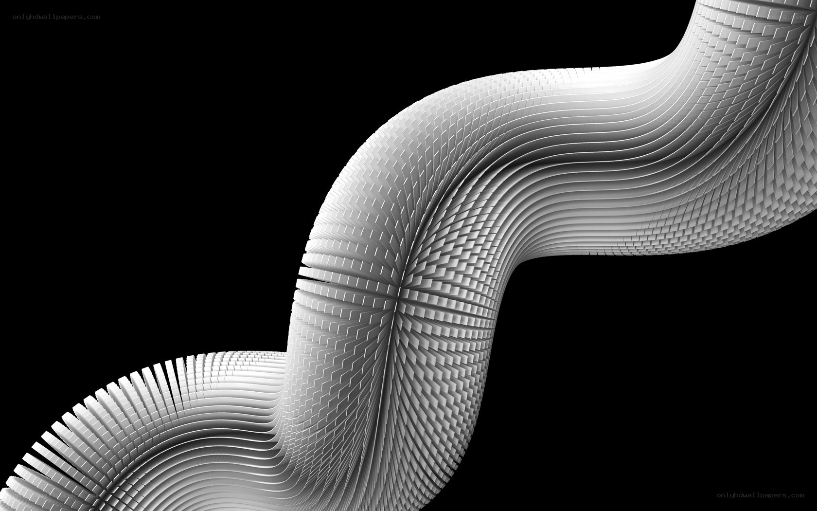 Abstract white sculpture on black