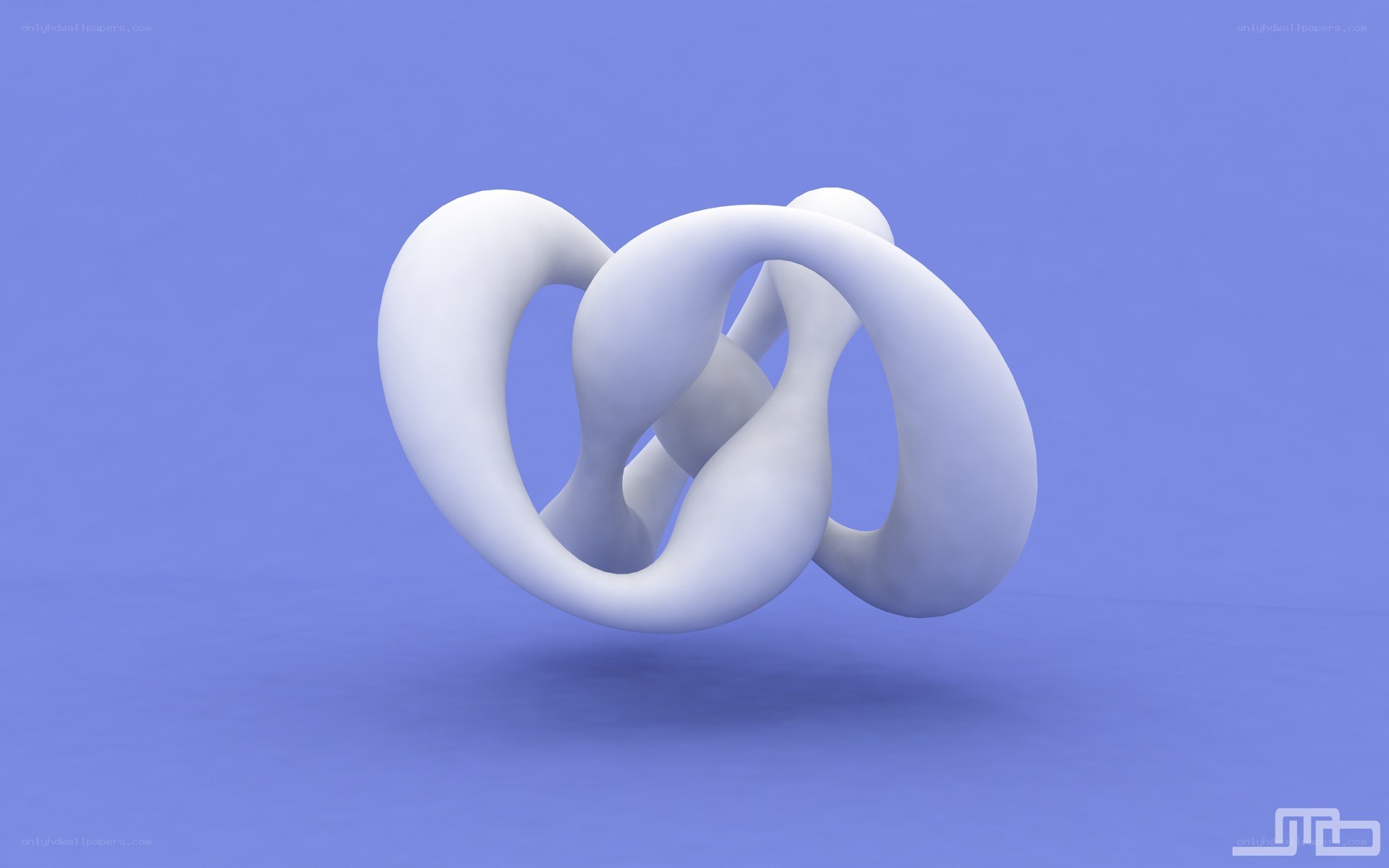 abstract white sculpture on blue
