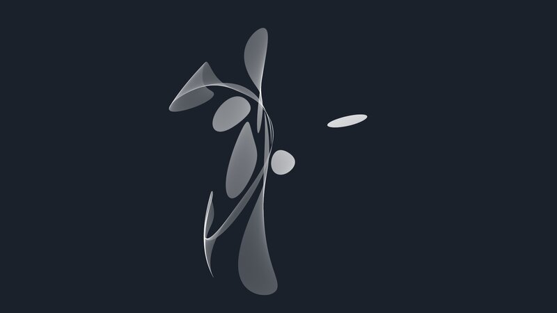 Abstract White Shapes — Gray