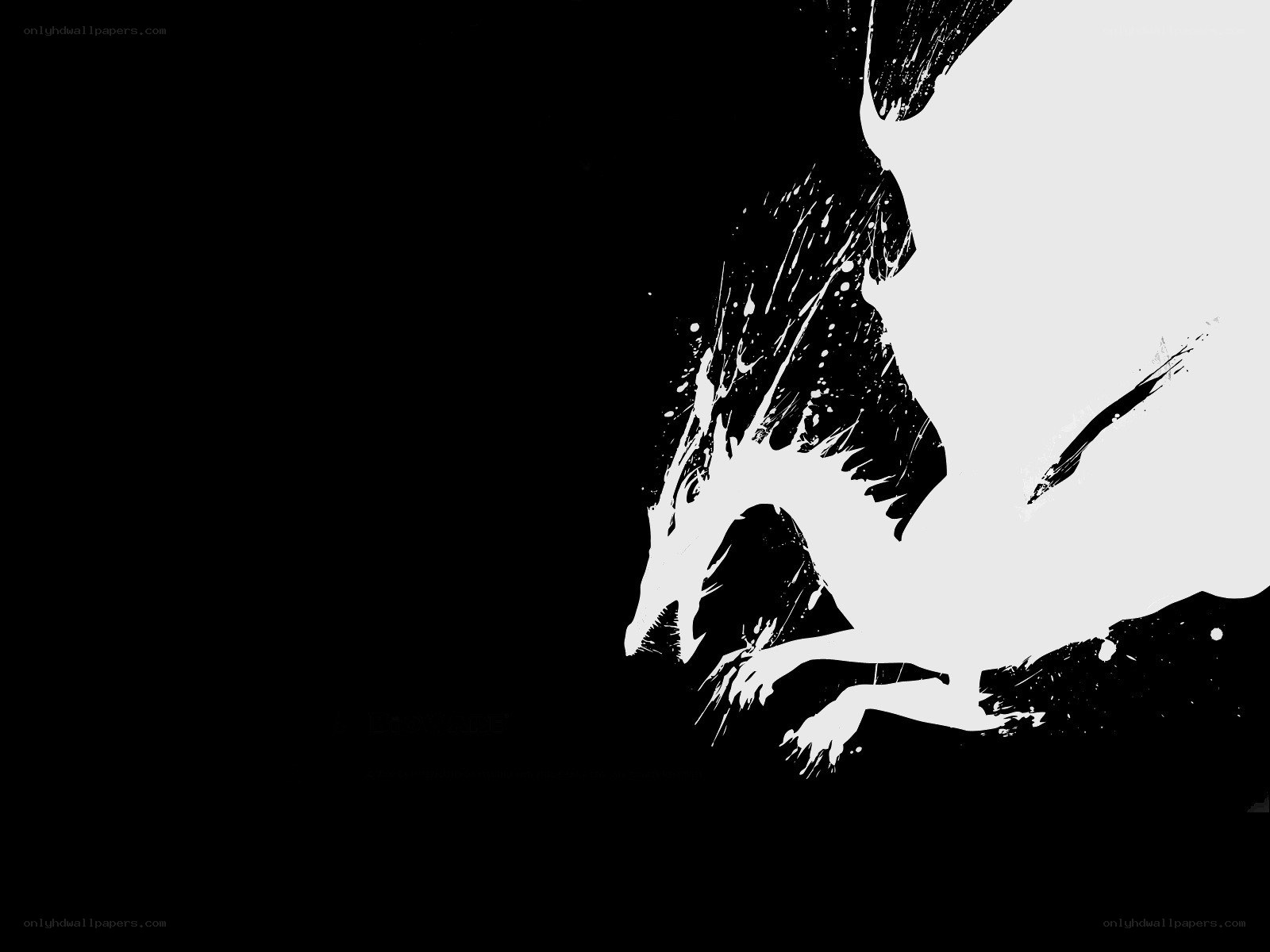 abstract white silhouette on black