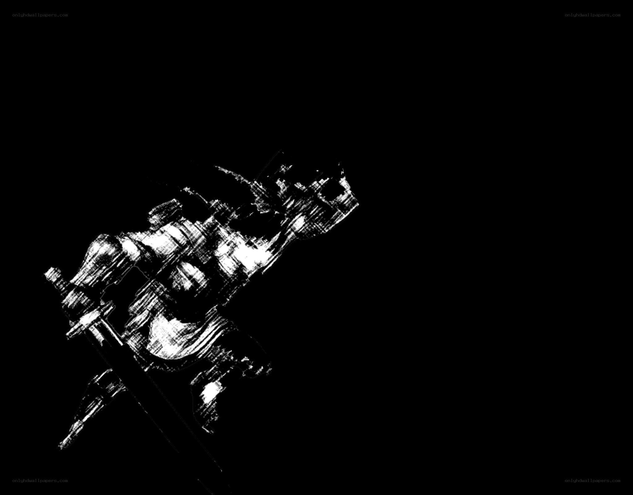 abstract white sketch on black