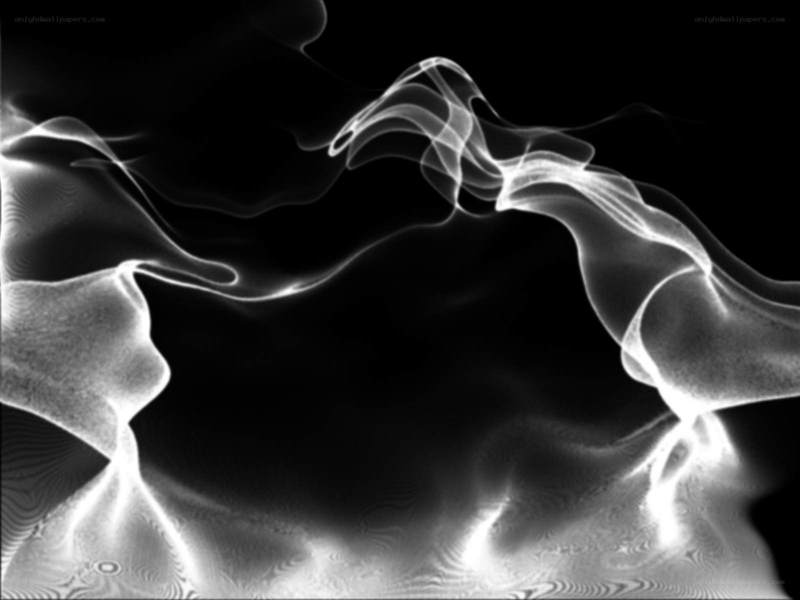 Abstract white smoke on black