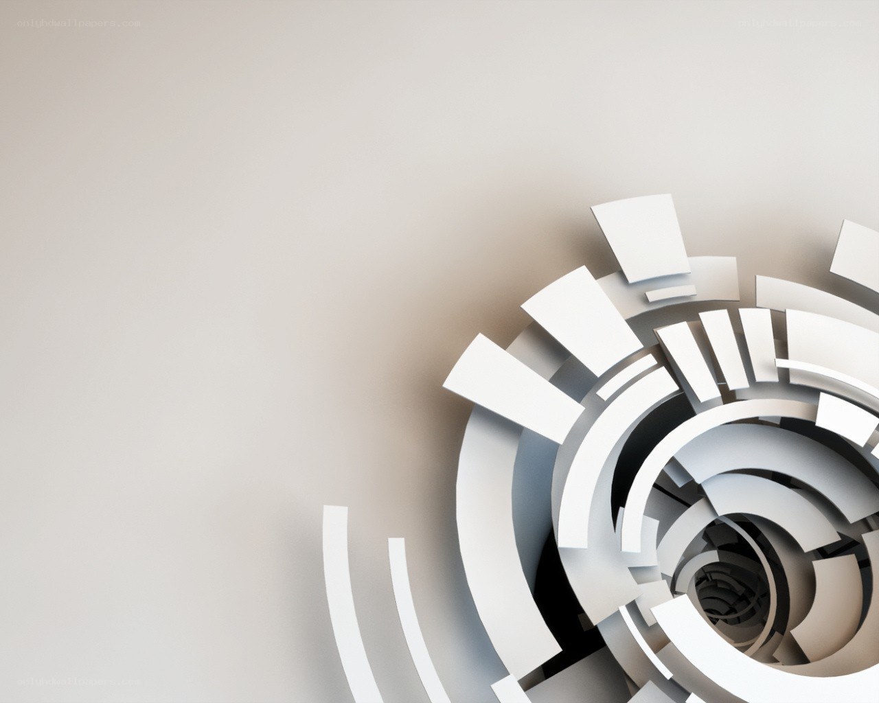 abstract white spiral design