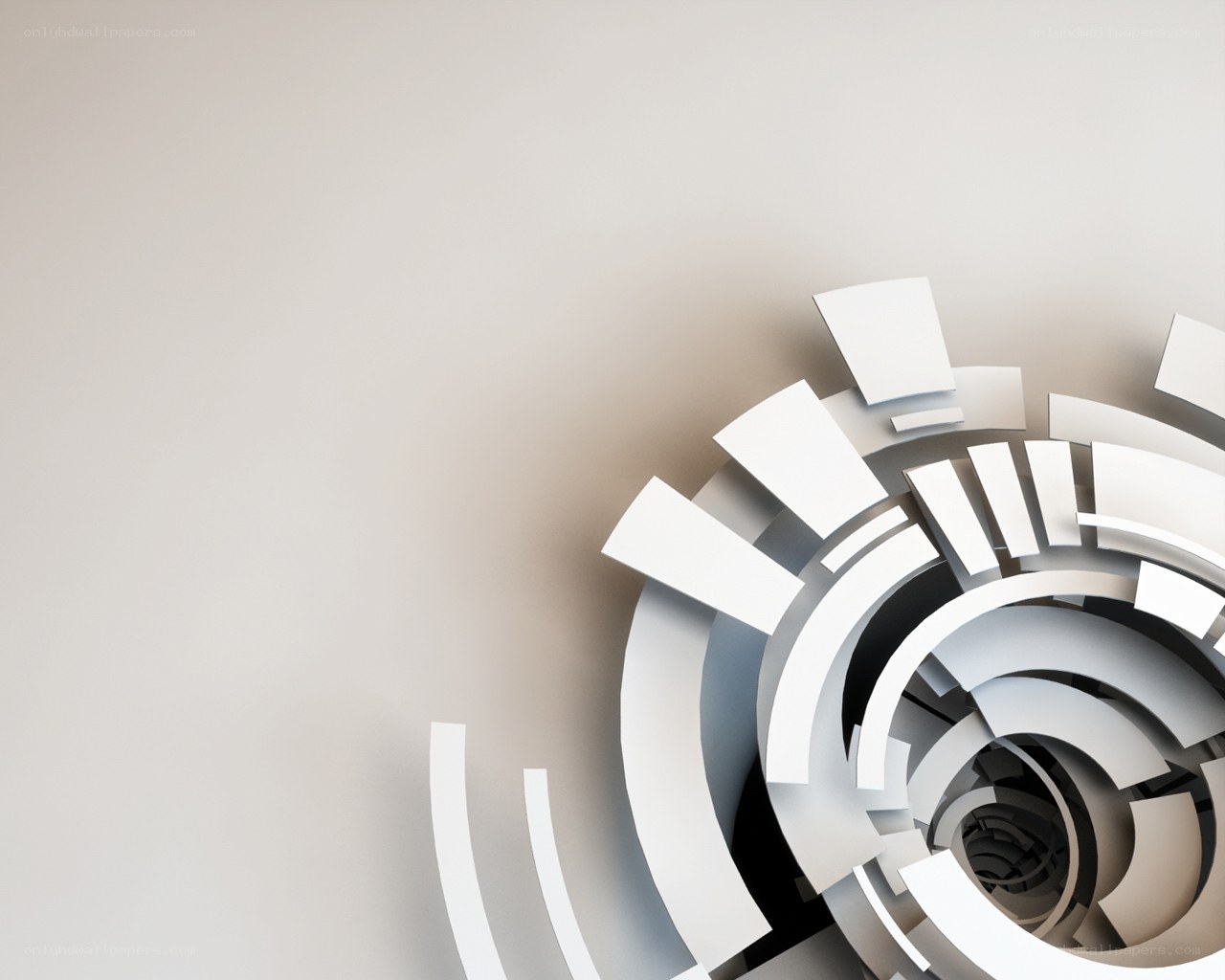 abstract white spiral design
