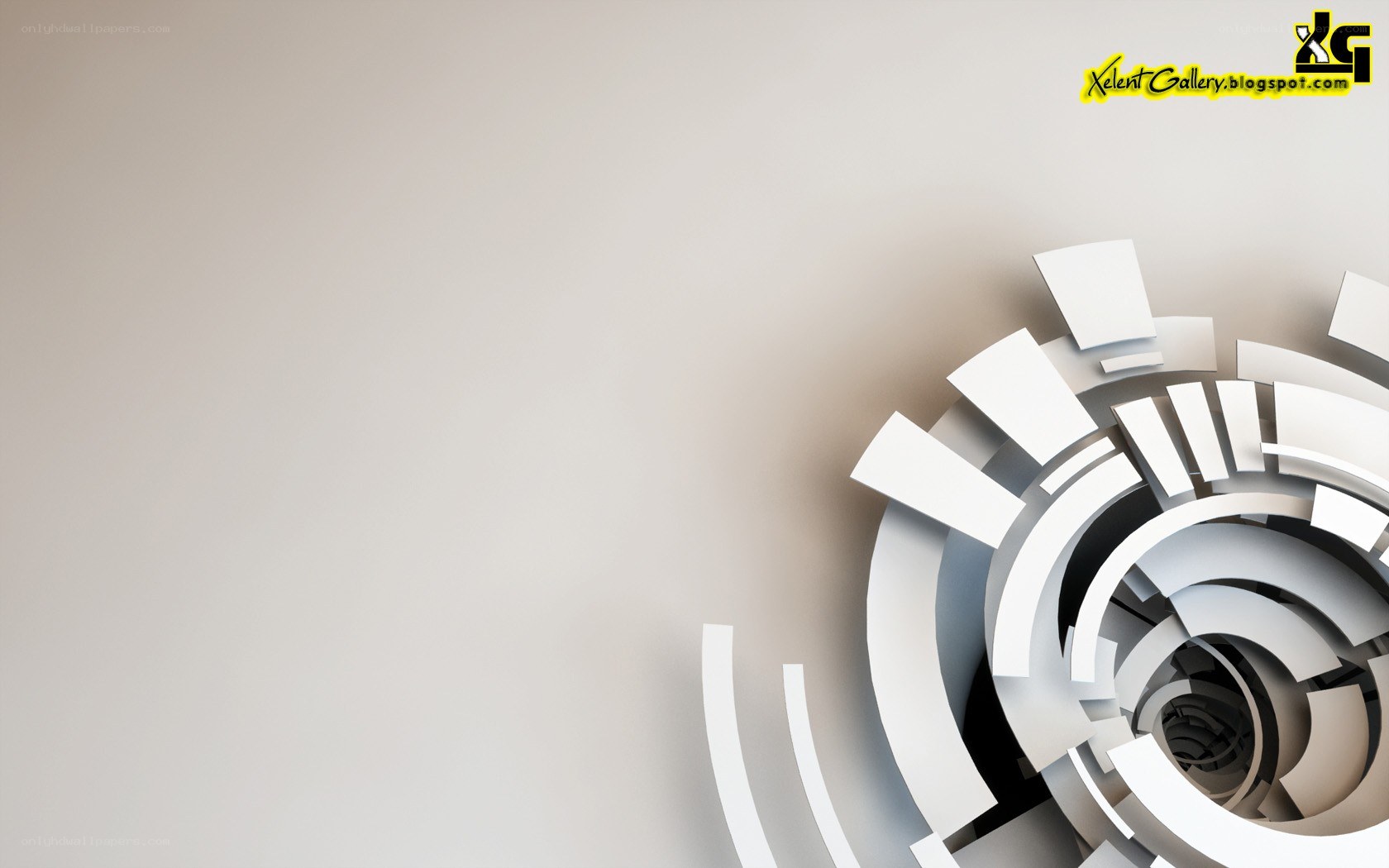 abstract white spiral design