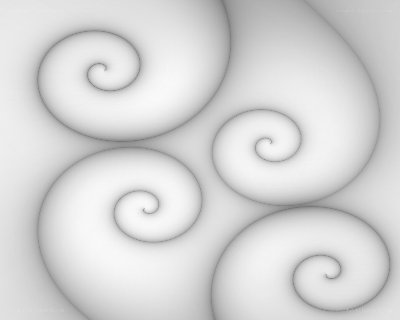 Abstract white spiral patterns