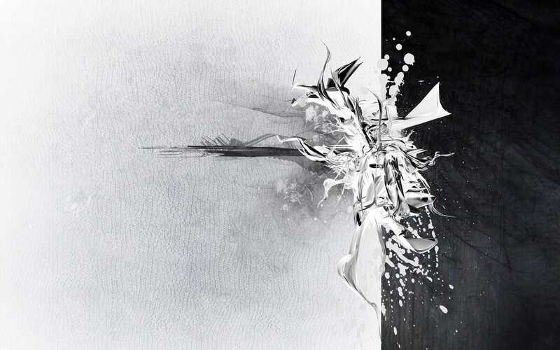 Abstract White Splatter — Dramatic