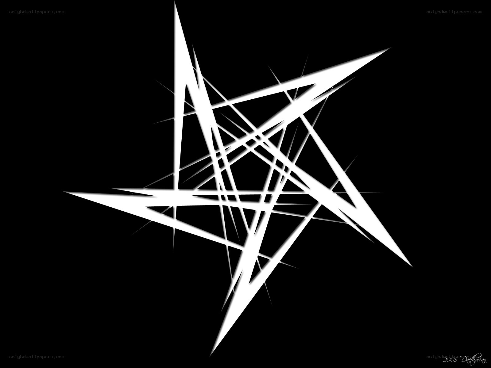 abstract white star design