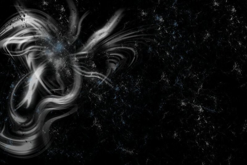 abstract white swirl on black