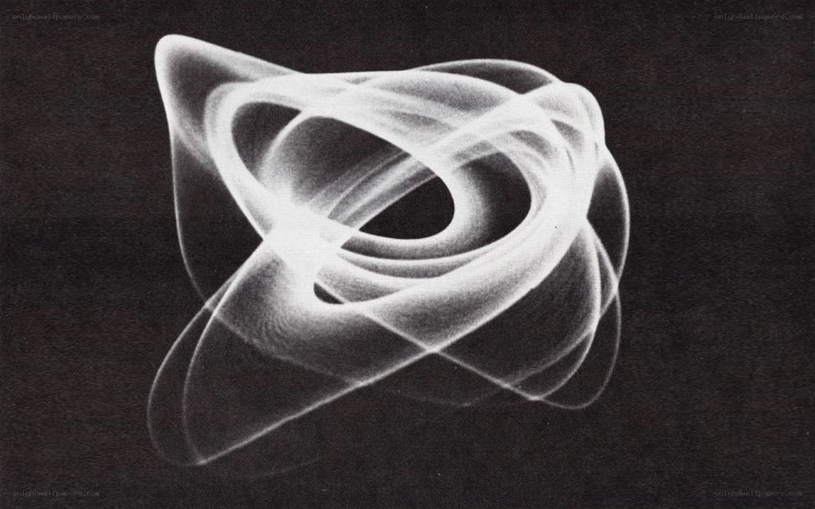 Abstract white swirl on black