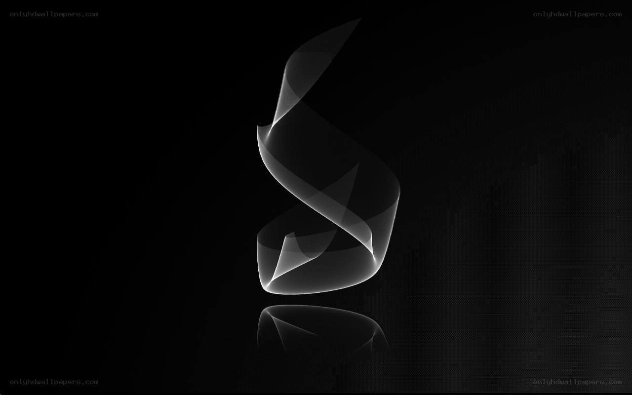 Abstract white swirl on black