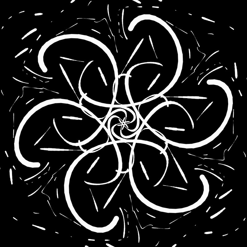 Abstract White Swirls — Black, Dynamic, Illustration