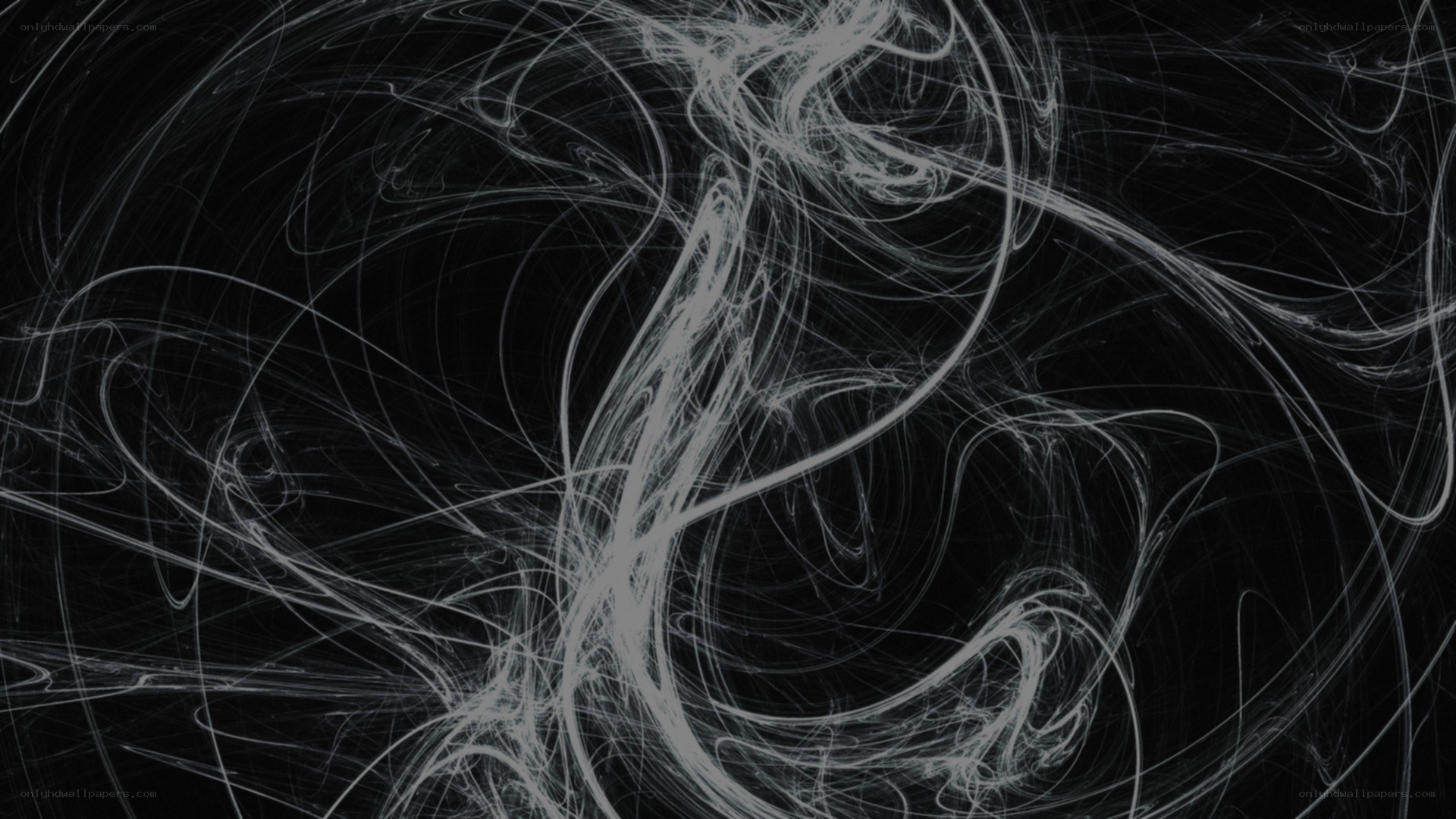 Abstract white swirls on black