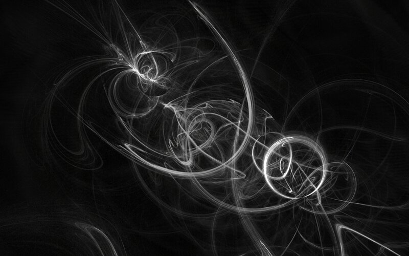 Abstract white swirls on black