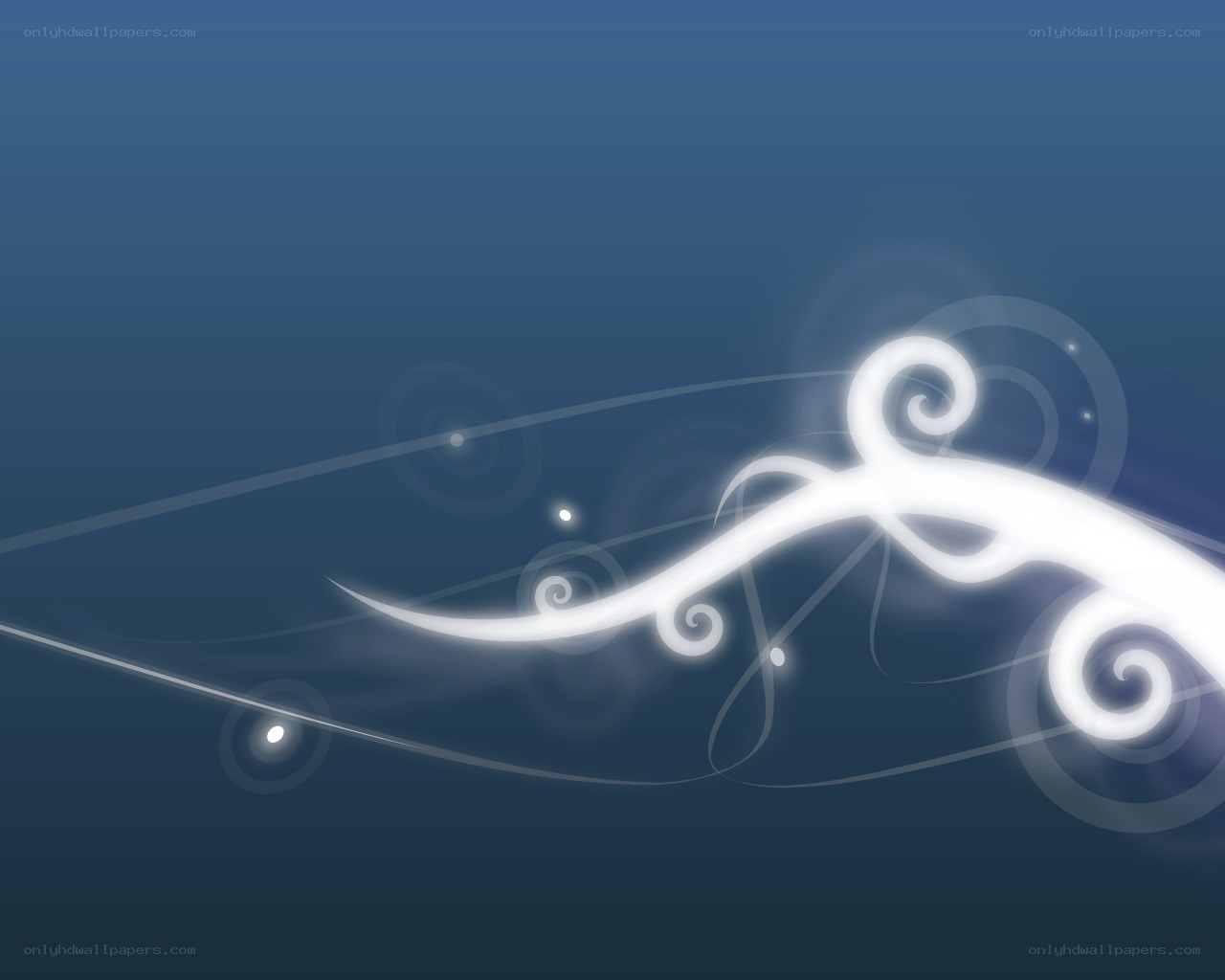 abstract white swirls on blue