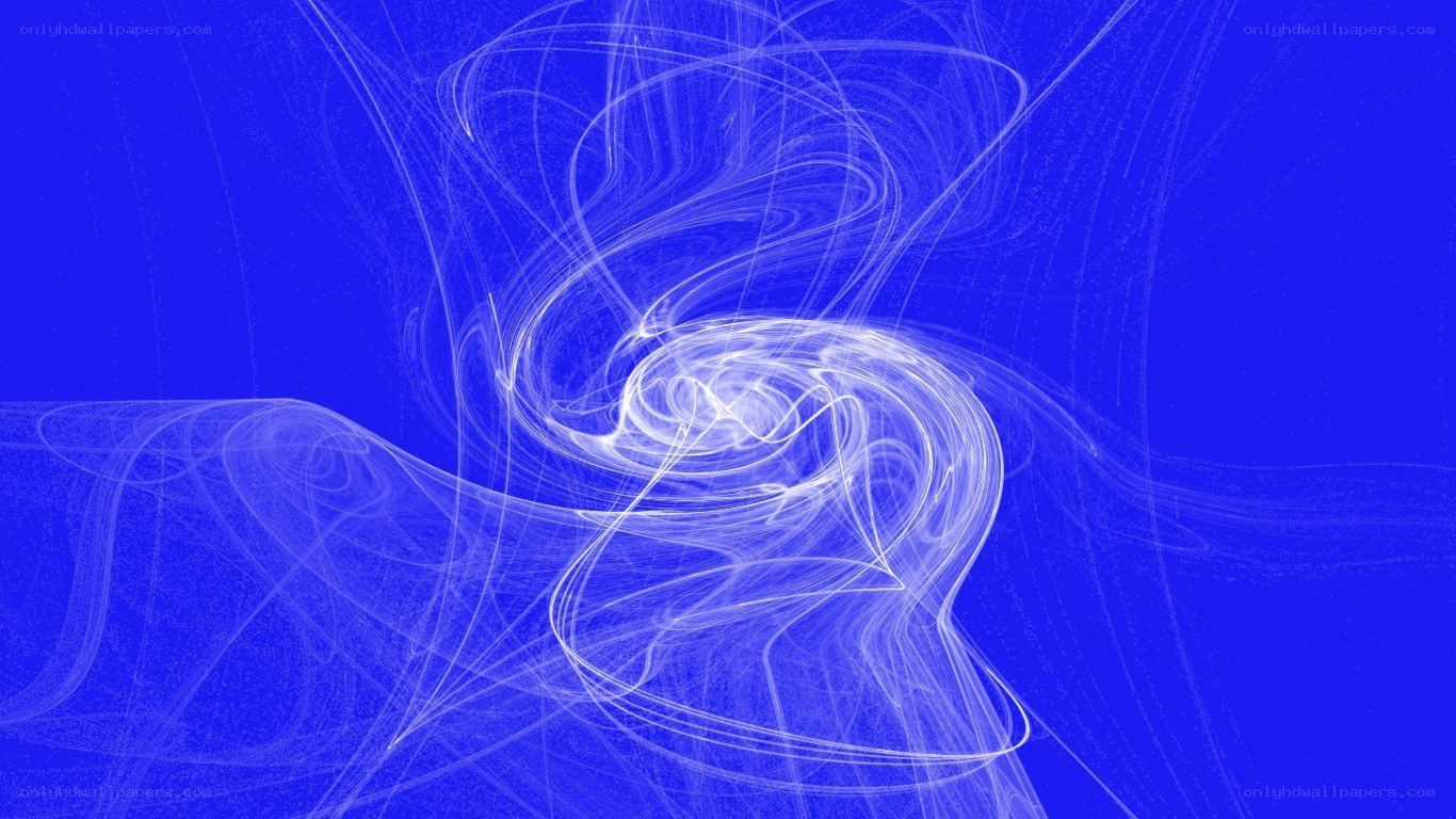 Abstract white swirls on blue