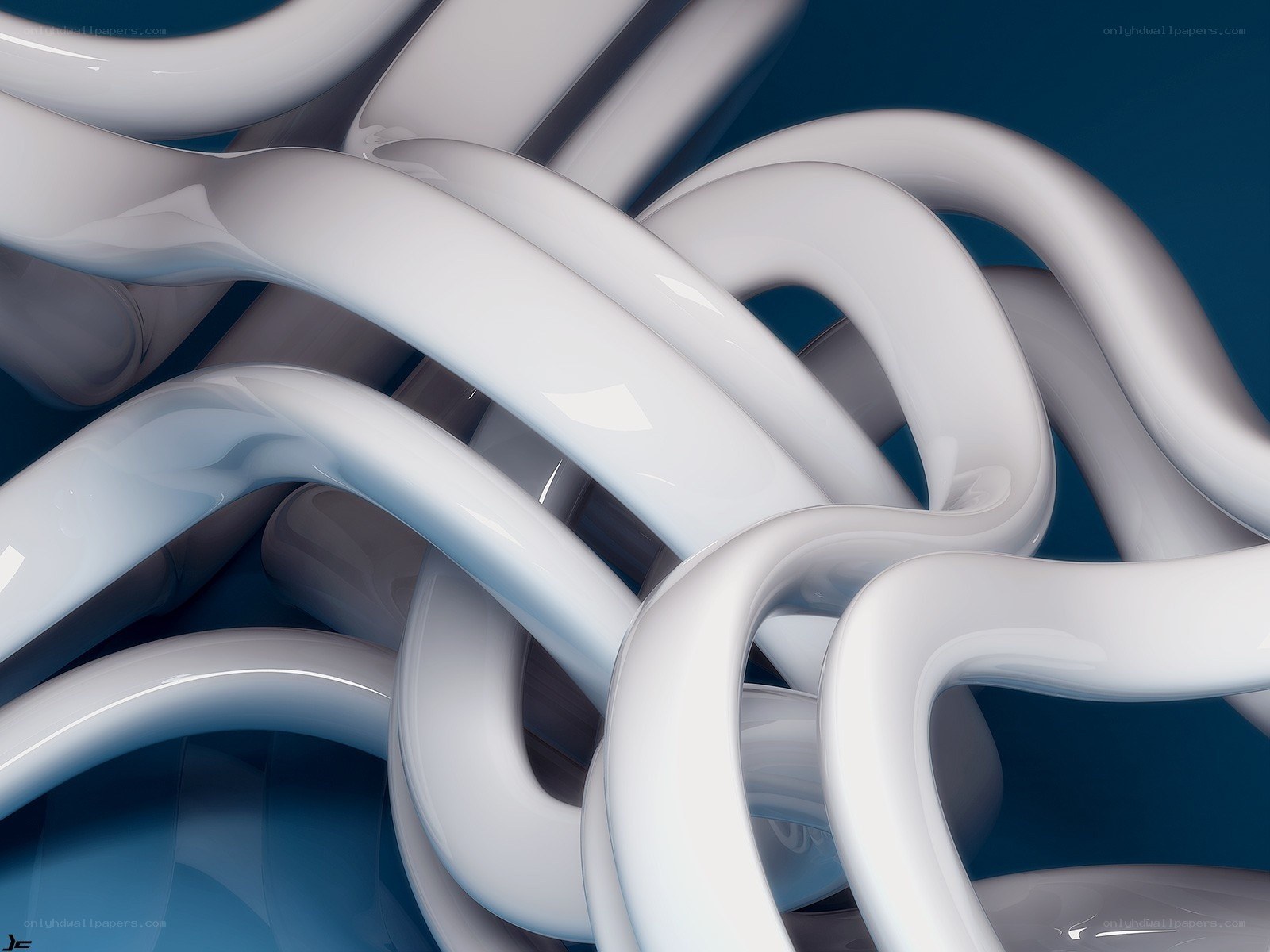 Abstract white tube sculpture