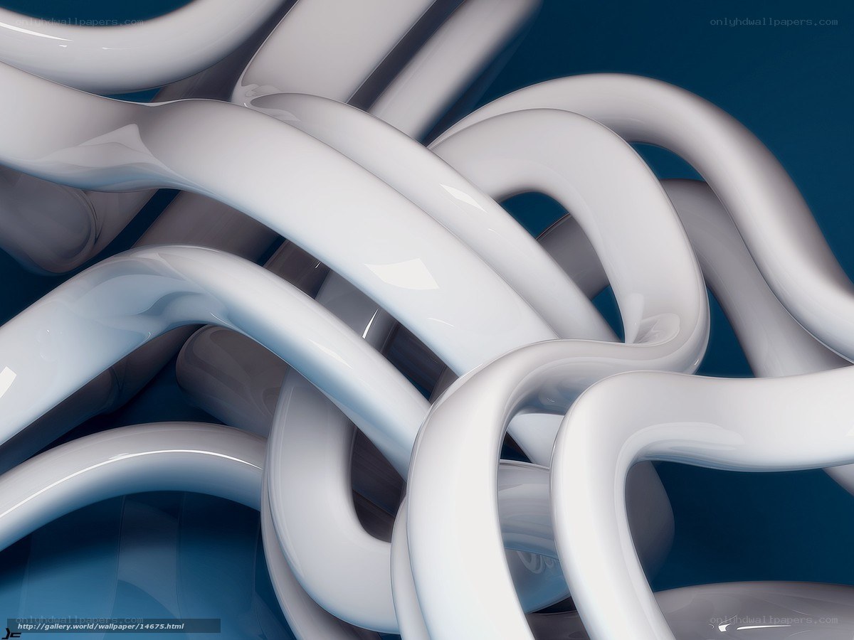 Abstract white tube swirls