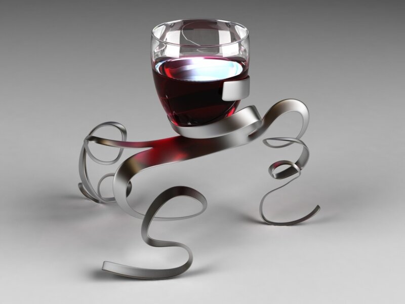 abstract wine glass sculpture