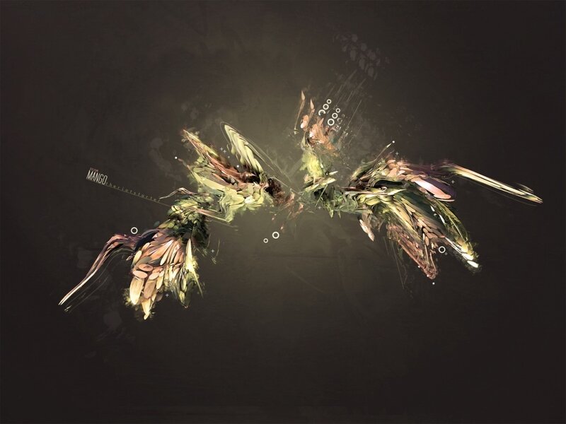 Abstract winged creature design
