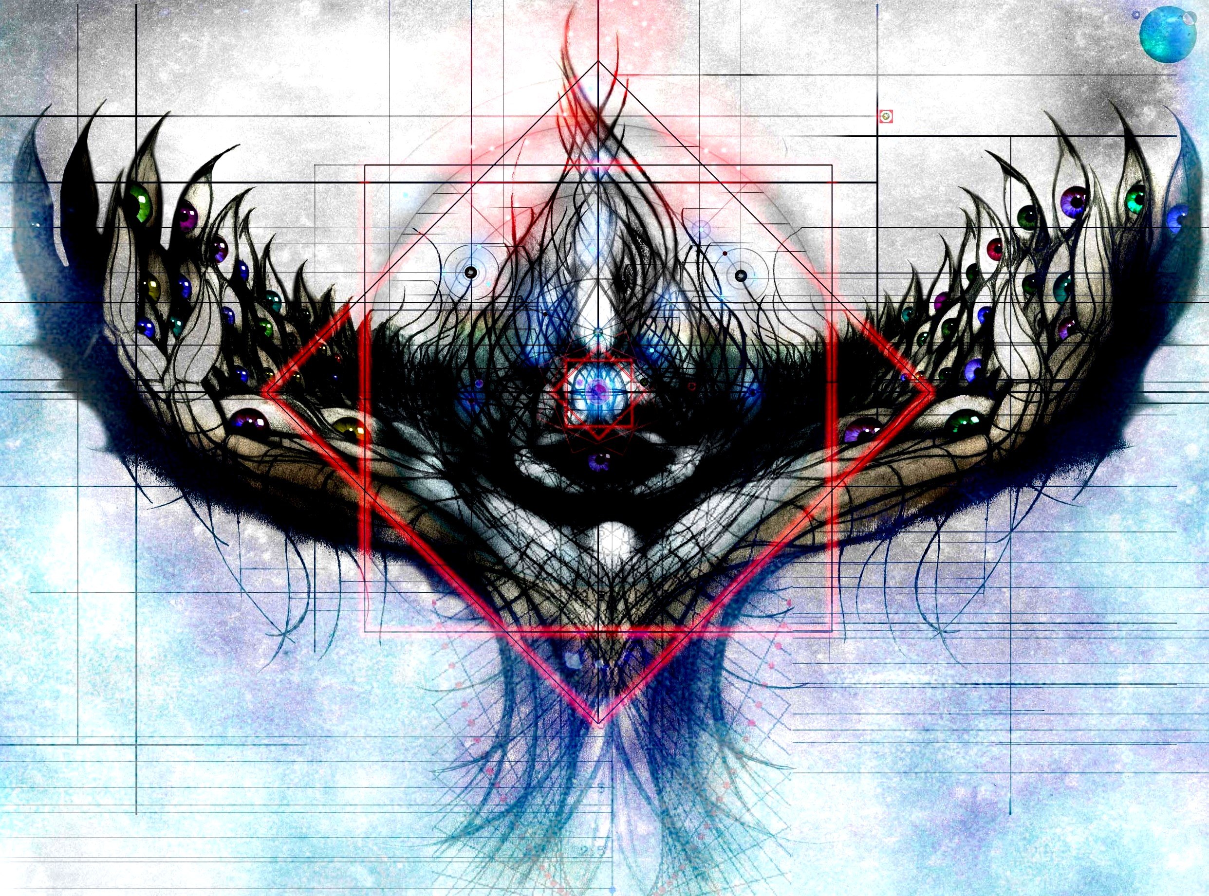abstract winged eye design