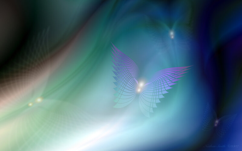 Abstract wings in a colorful light