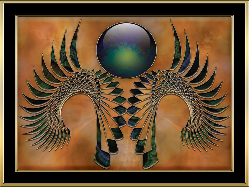 Abstract wings with central sphere