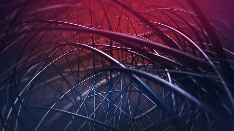 Abstract wire mesh tunnel