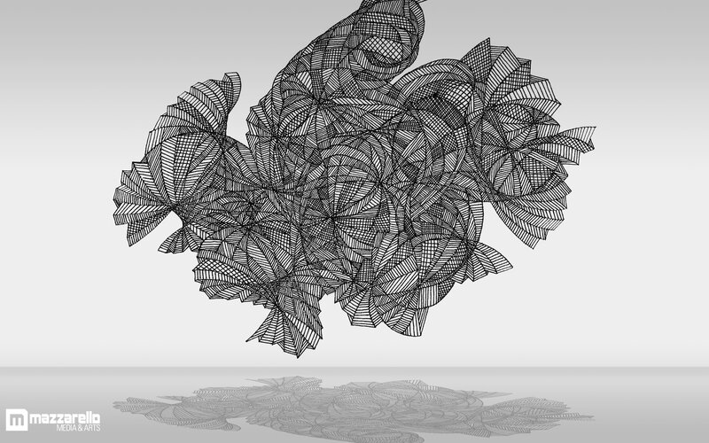 abstract wireframe sculpture