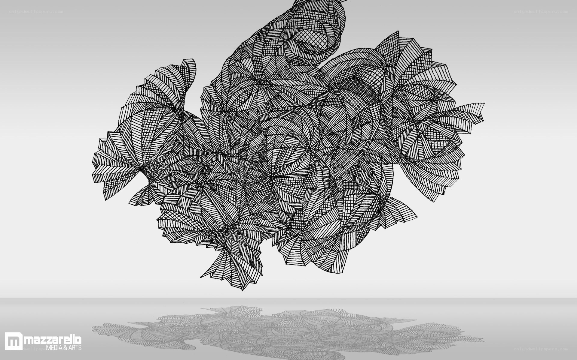 abstract wireframe sculpture