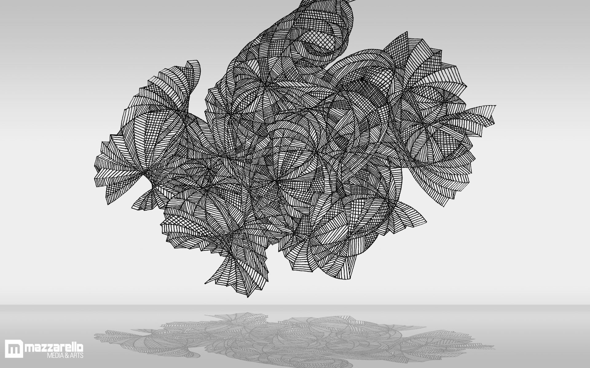 abstract wireframe sculpture