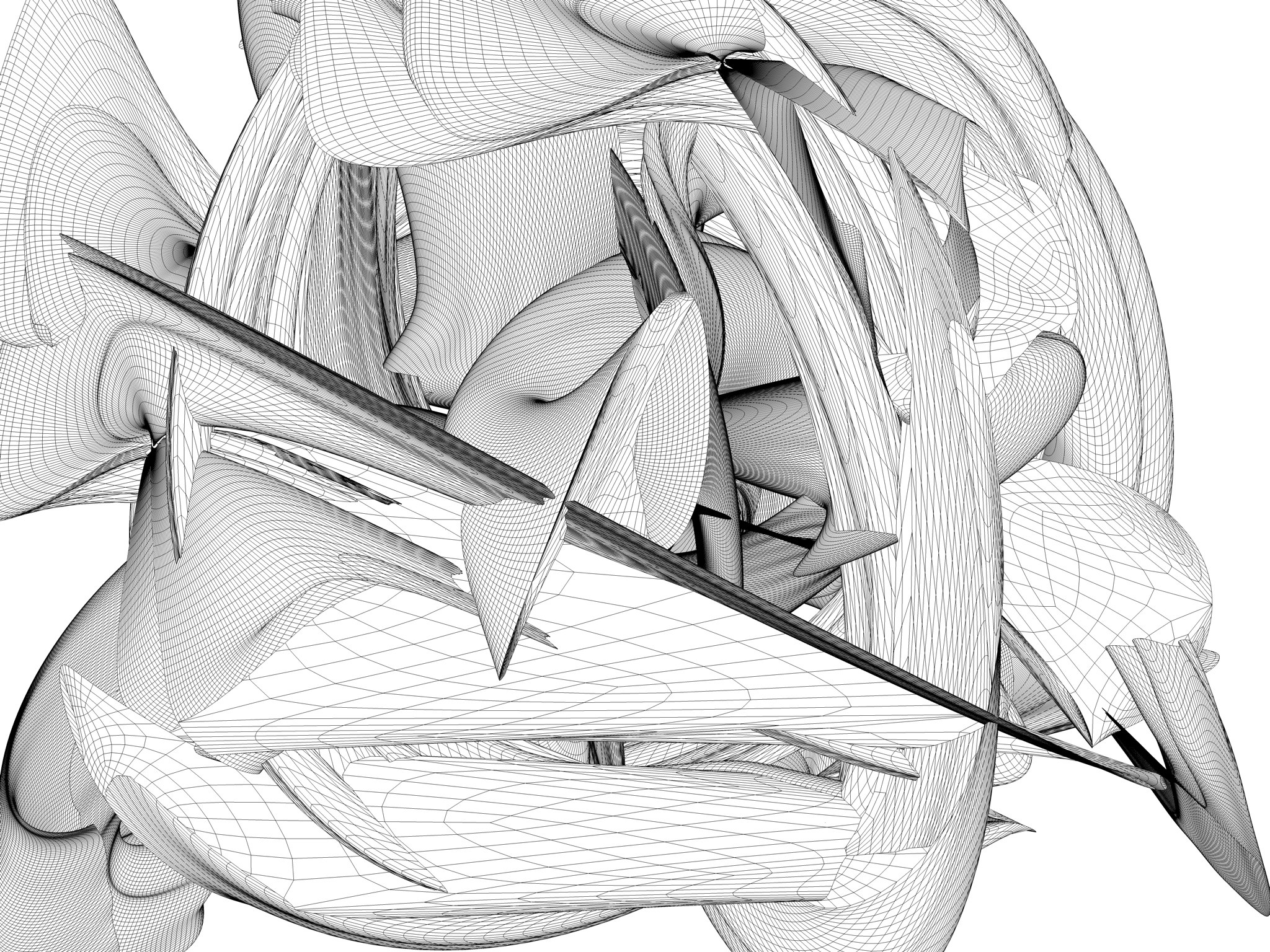 abstract wireframe sculpture