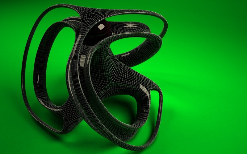 Abstract wireframe sculpture