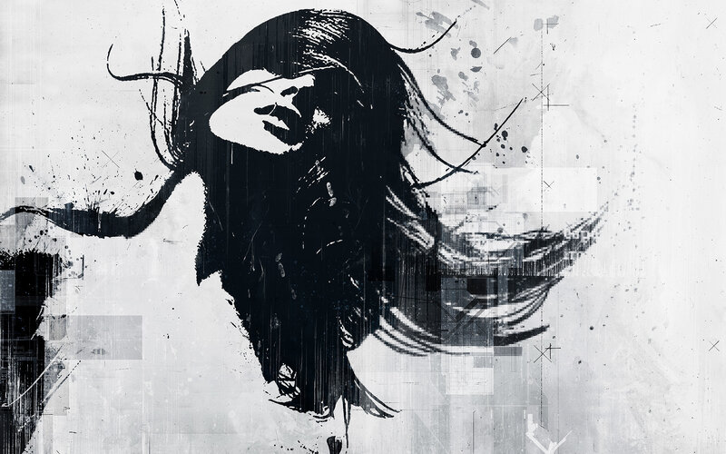 abstract woman portrait art