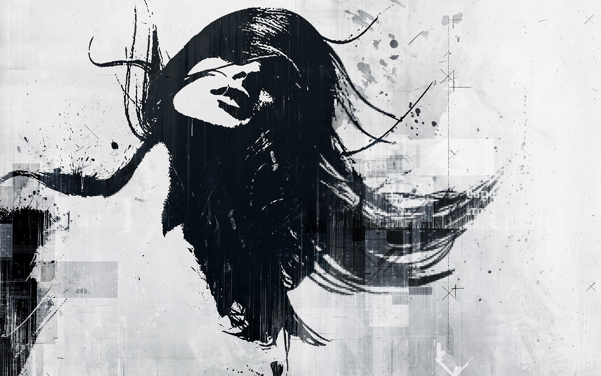 abstract woman portrait art