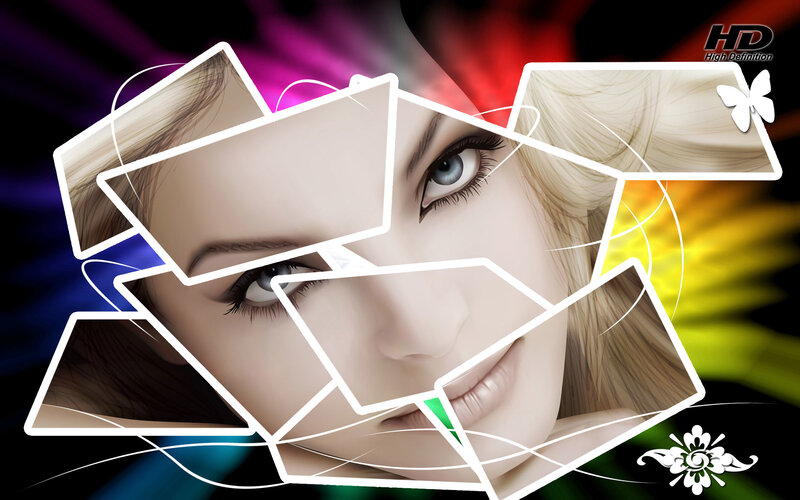 abstract woman portrait collage