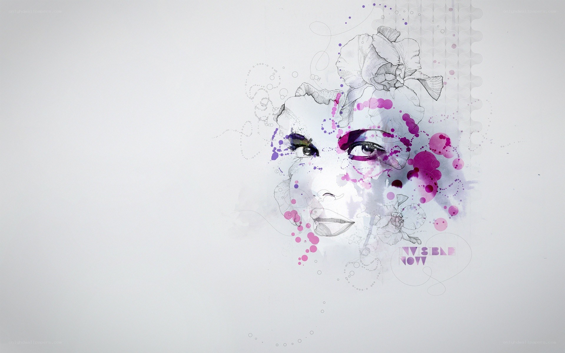 abstract woman portrait with splashes