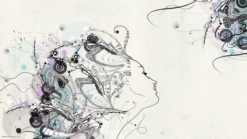 abstract woman profile art