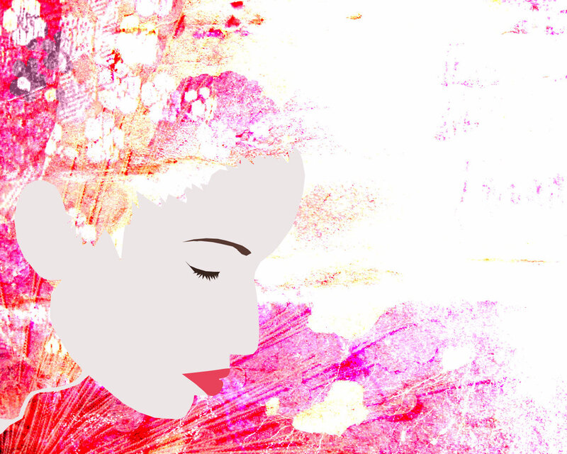 abstract woman profile art