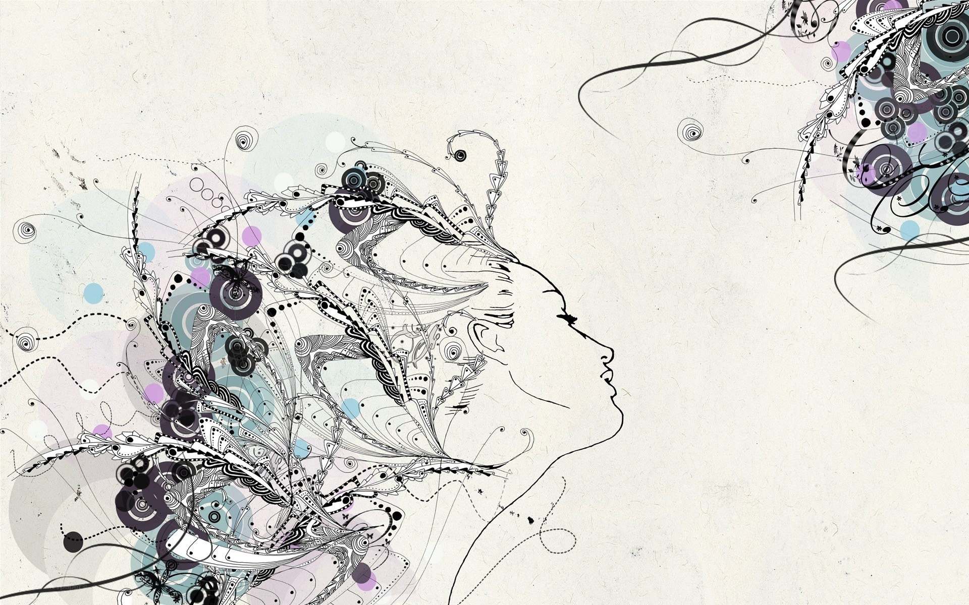 abstract woman profile art