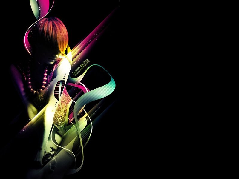 abstract woman with colorful light