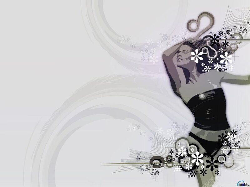 abstract woman with floral design