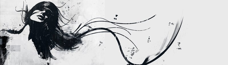 abstract woman with flowing hair