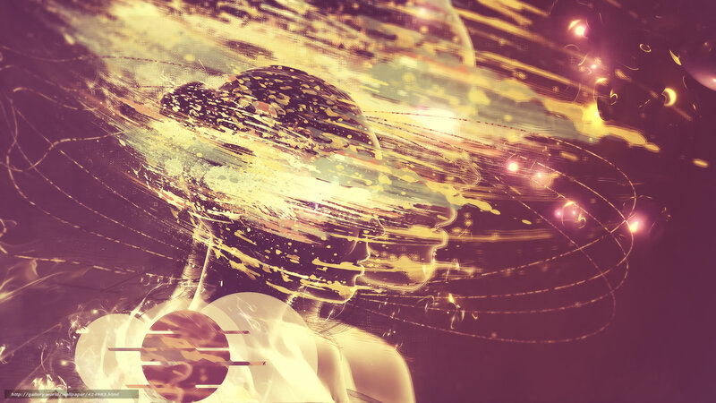 Abstract woman with golden light