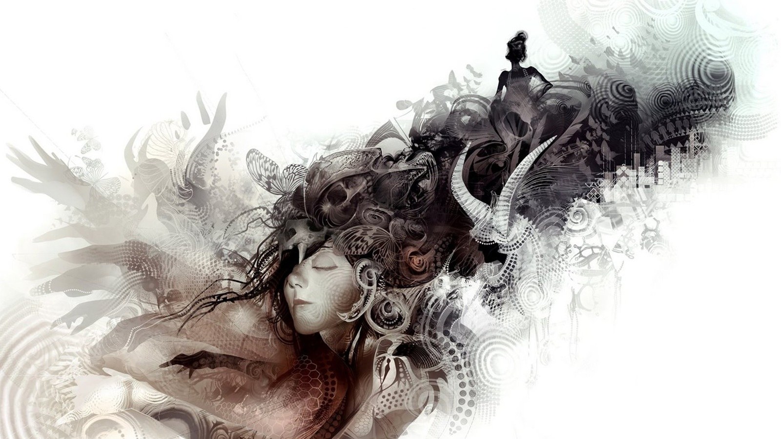 abstract woman with intricate patterns