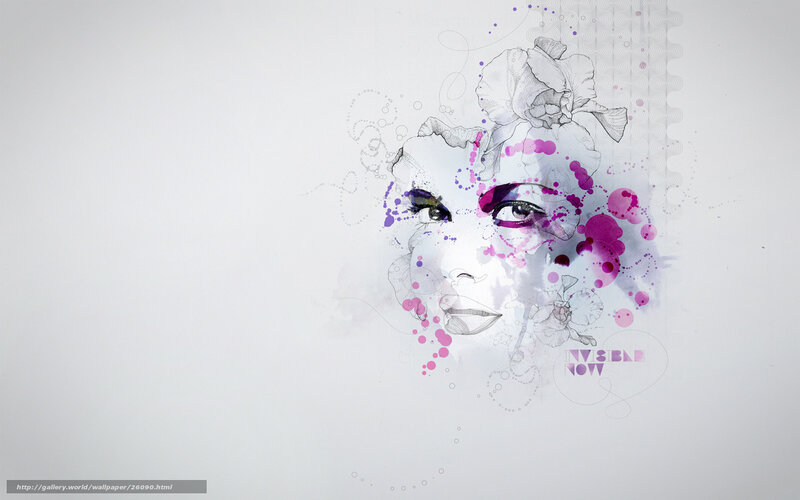 abstract woman with purple splashes